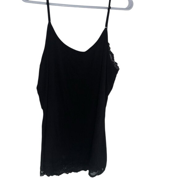NWT Kate Kasin Womens Lace Trimmed Camisole Top Sz XL Black Capsule Y2K Style - Picture 2 of 6